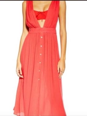 Topshop Size Small Coral Pink Swim Cover Up Dress